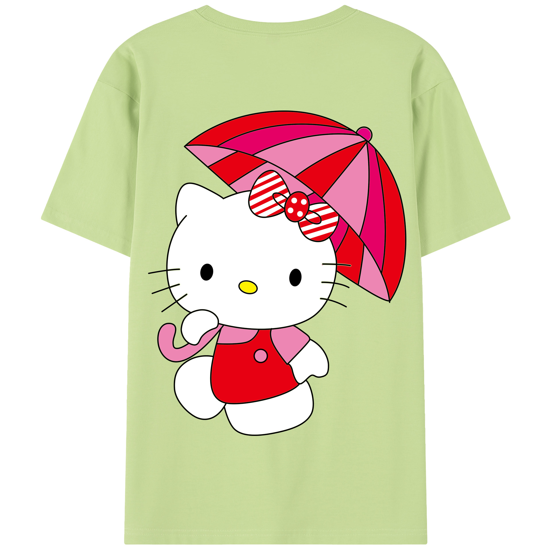（画像用） Hello Kitty ハローキティ 綿100％半袖Tシャツ（背面プリント）